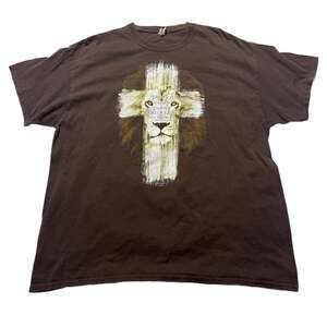 Kerusso Jesus The Lion of Judah T-Shirt XL Brown